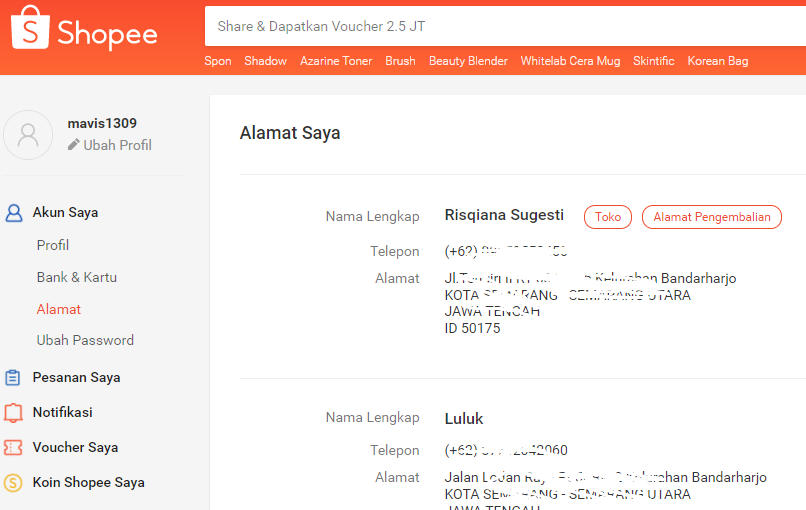 Cara Mengisi Alamat di Shopee