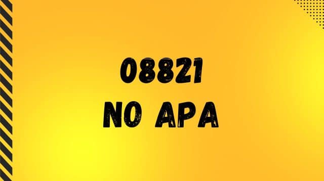 08821 No Apa